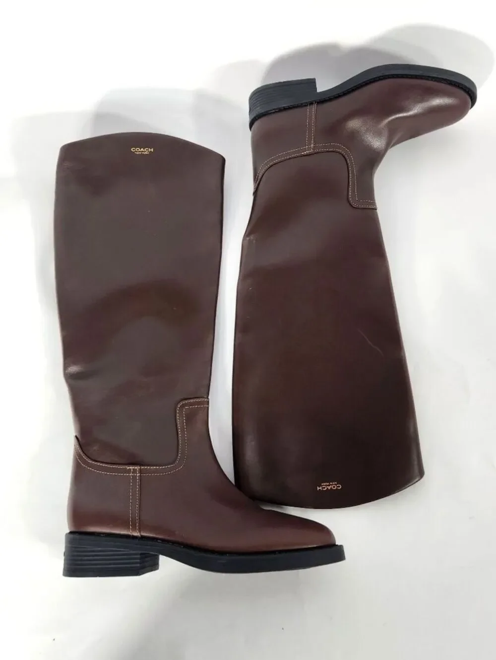 Coach Park Tall Leather Riding Boots Brown Knee-High Size 6B